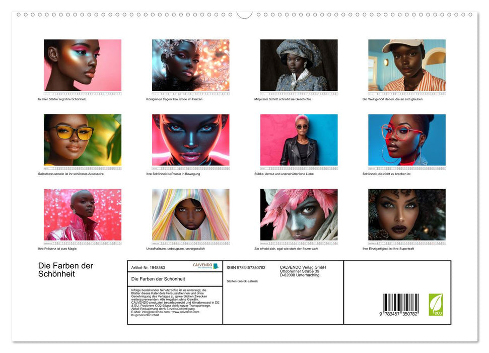 Die Farben der Schönheit (CALVENDO Premium Wandkalender 2026)