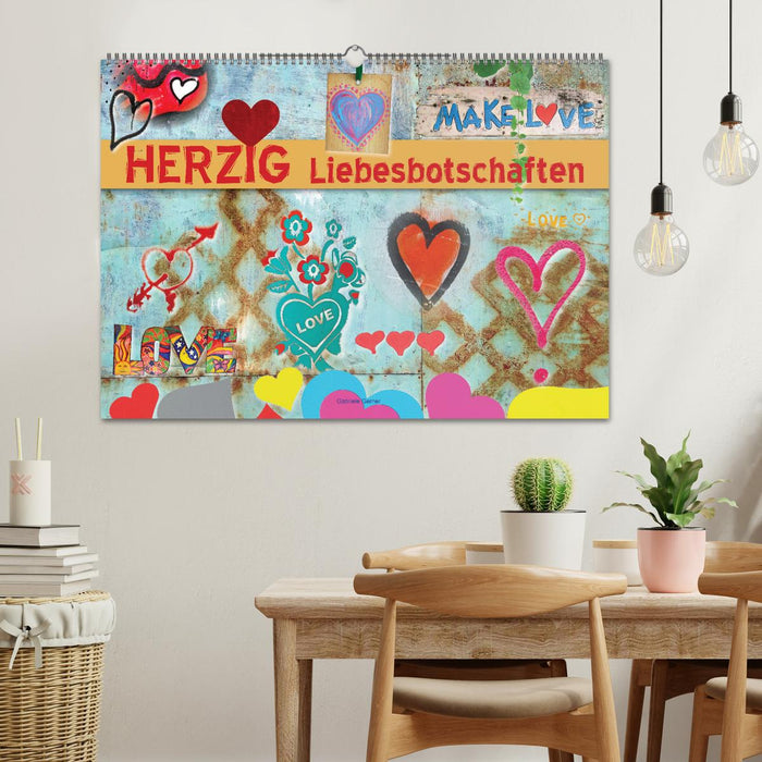Herzig Liebesbotschaften (CALVENDO Wandkalender 2026)