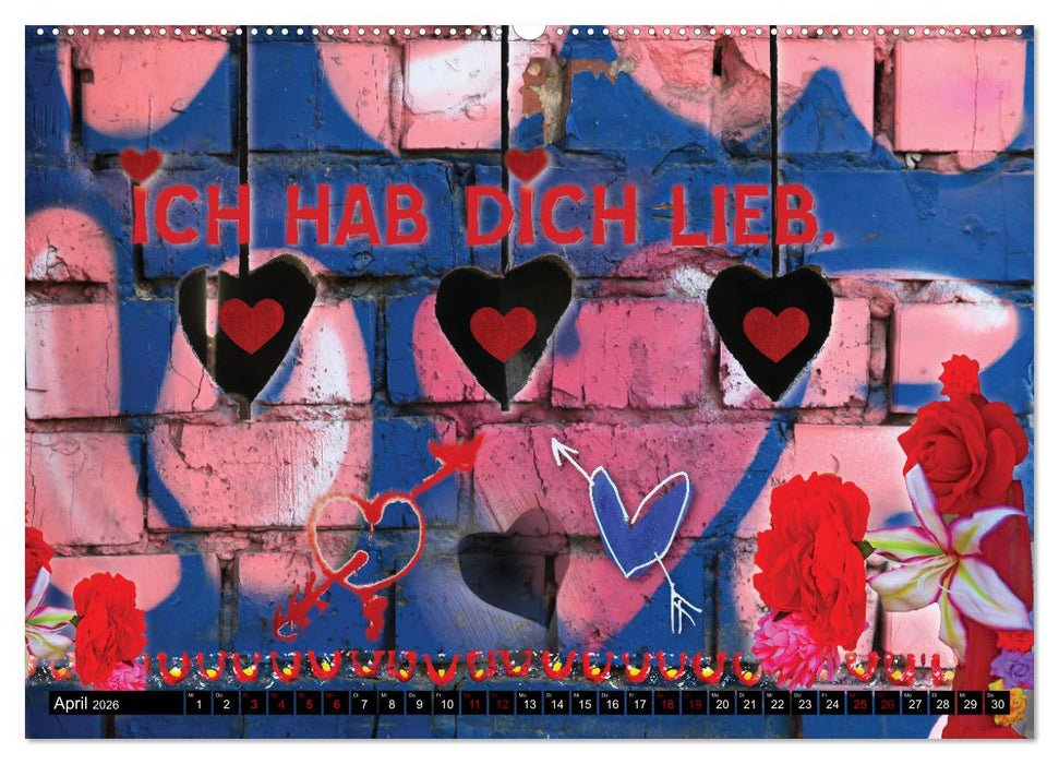 Herzig Liebesbotschaften (CALVENDO Wandkalender 2026)