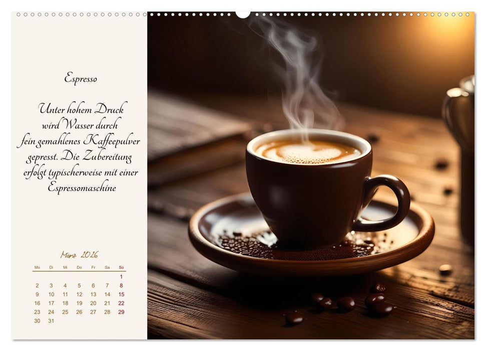 KI - Kaffee und Genuss 12 Monate im Aroma (CALVENDO Wandkalender 2026)