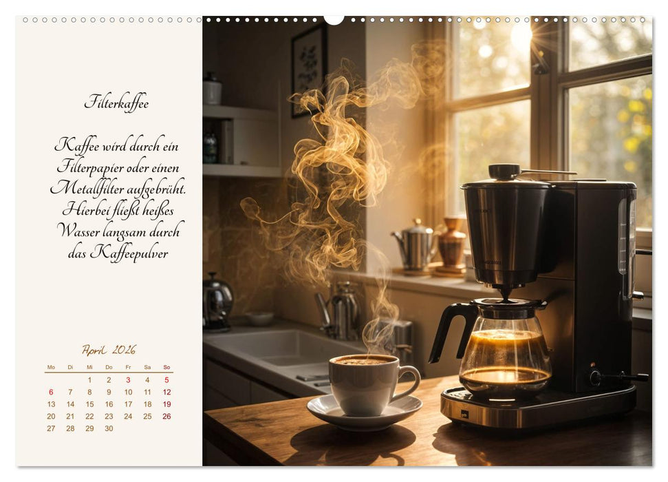 KI - Kaffee und Genuss 12 Monate im Aroma (CALVENDO Wandkalender 2026)