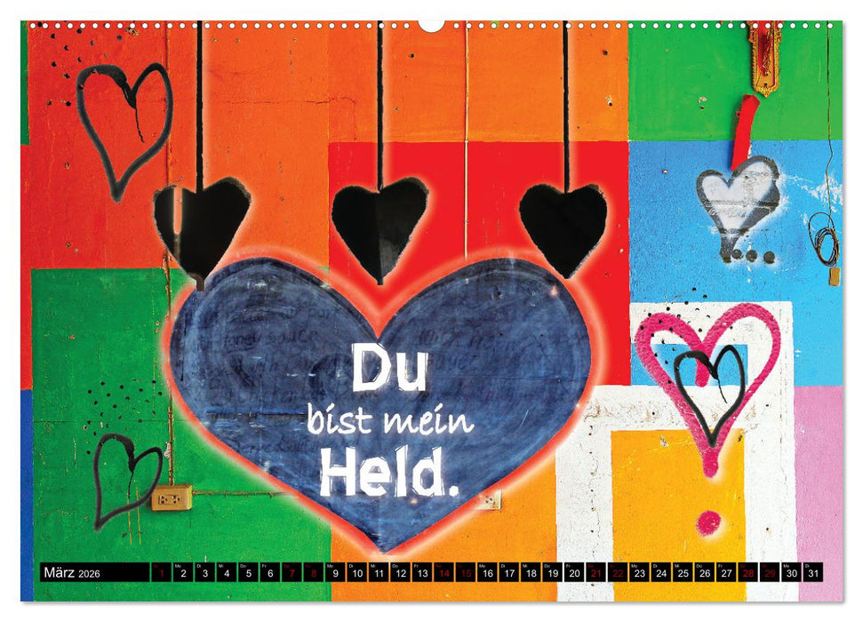 Herzig Liebesbotschaften (CALVENDO Premium Wandkalender 2026)