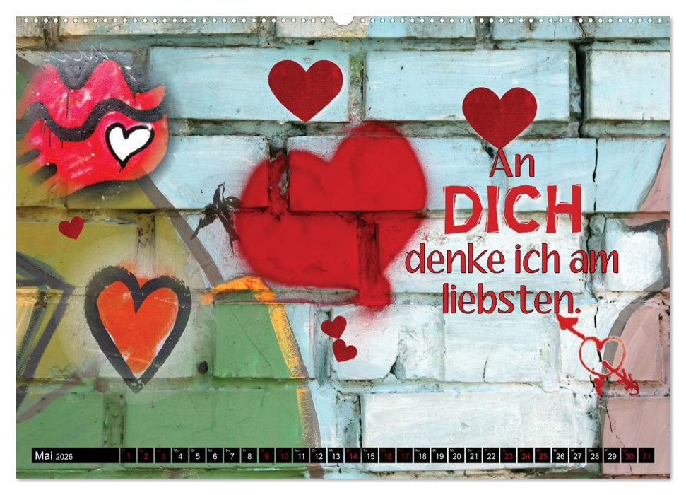 Herzig Liebesbotschaften (CALVENDO Premium Wandkalender 2026)