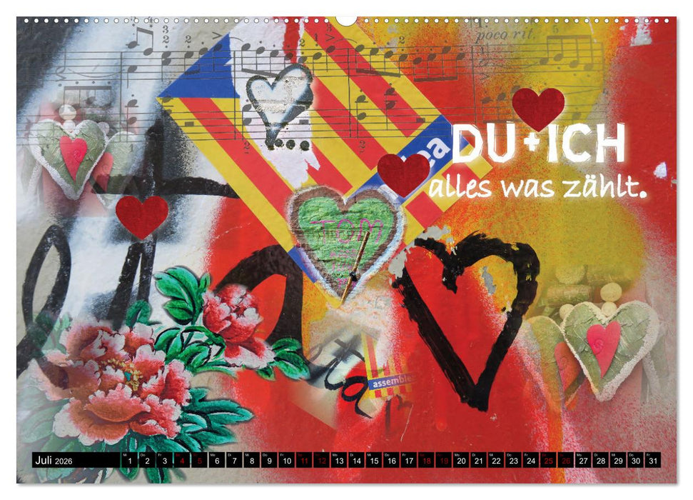 Herzig Liebesbotschaften (CALVENDO Premium Wandkalender 2026)