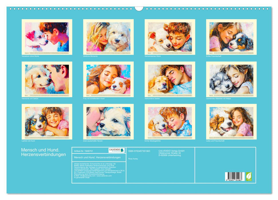 Mensch und Hund. Herzensverbindungen (CALVENDO Wandkalender 2026)