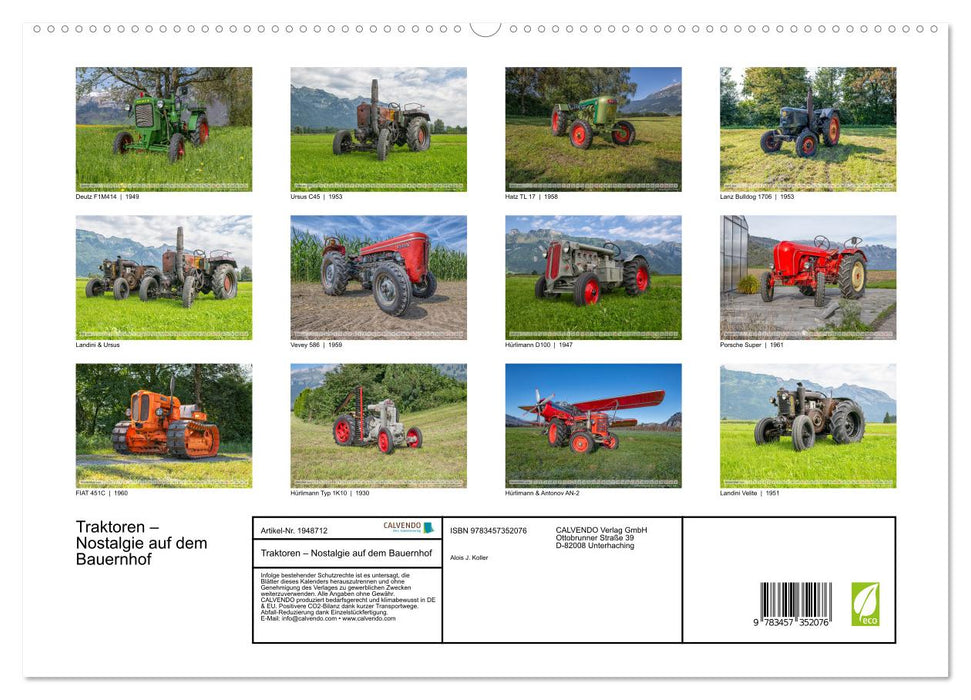 Traktoren – Nostalgie auf dem Bauernhof (CALVENDO Premium Wandkalender 2026)
