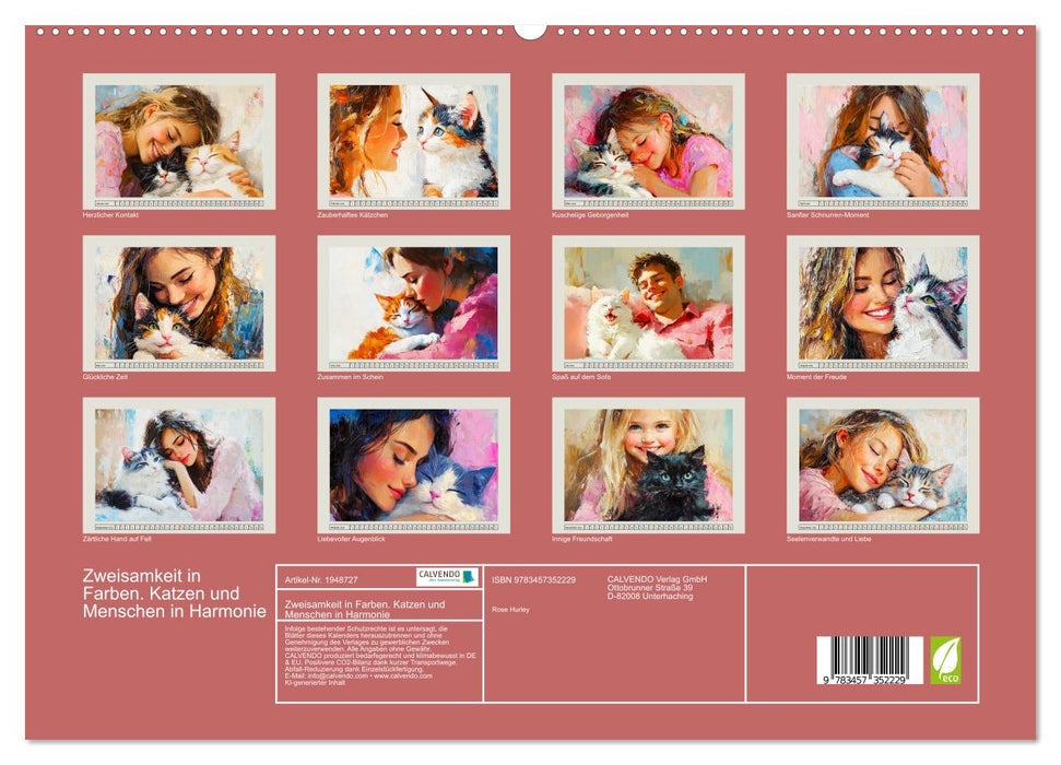 Zweisamkeit in Farben. Katzen und Menschen in Harmonie (CALVENDO Premium Wandkalender 2026)