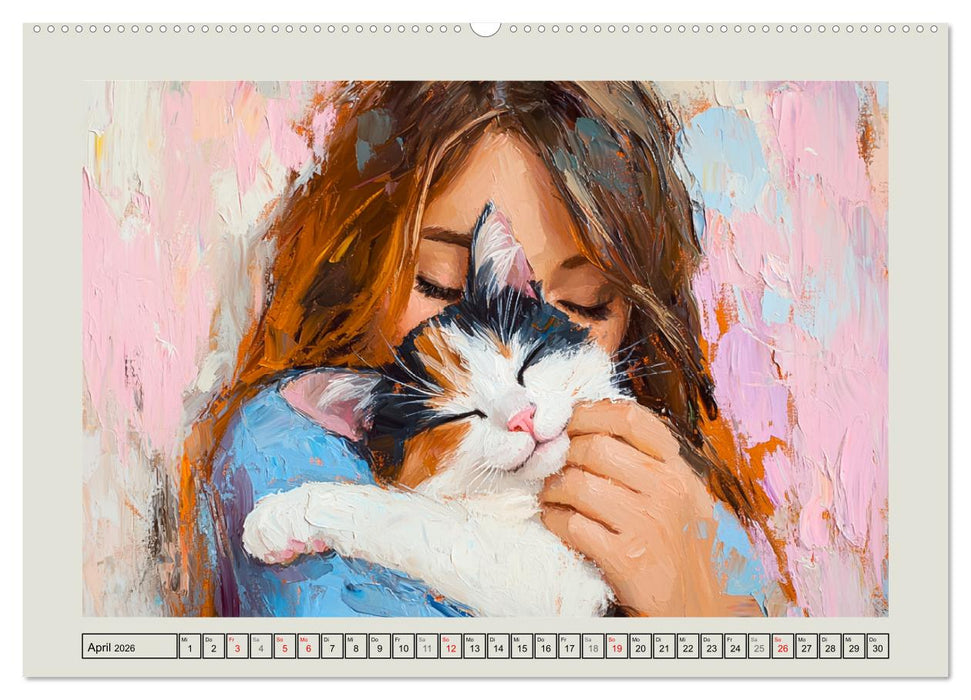 Zweisamkeit in Farben. Katzen und Menschen in Harmonie (CALVENDO Premium Wandkalender 2026)
