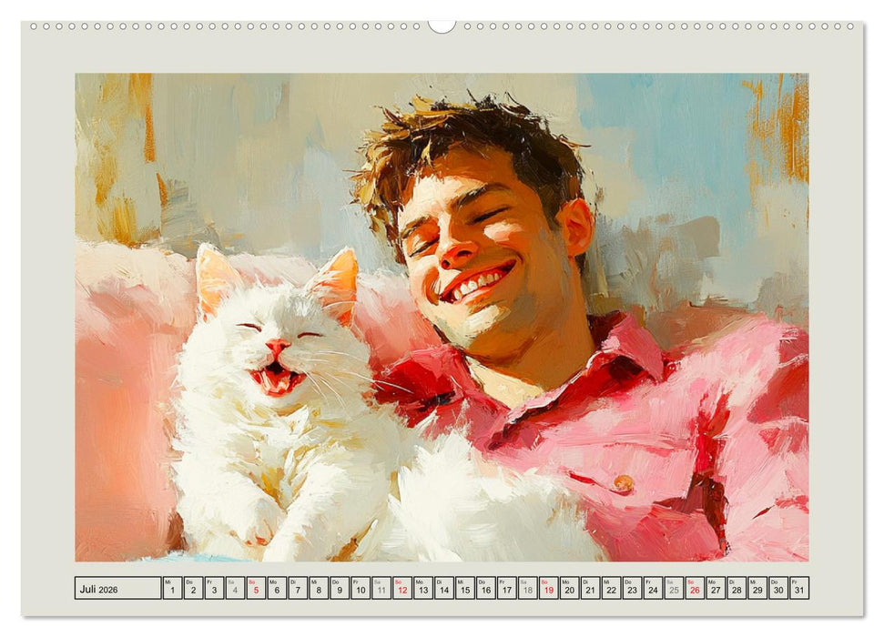 Zweisamkeit in Farben. Katzen und Menschen in Harmonie (CALVENDO Premium Wandkalender 2026)