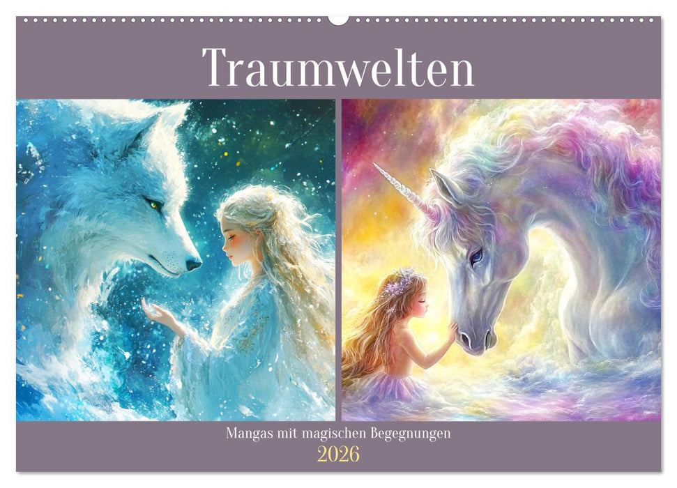 Traumwelten. Mangas mit magischen Begegnungen (CALVENDO Wandkalender 2026)