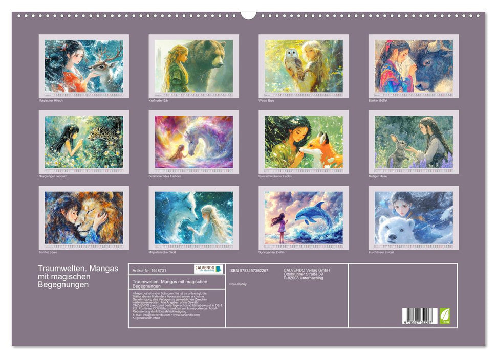 Traumwelten. Mangas mit magischen Begegnungen (CALVENDO Wandkalender 2026)