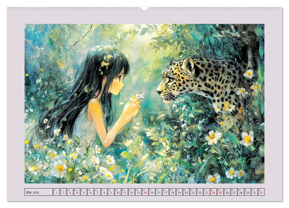 Traumwelten. Mangas mit magischen Begegnungen (CALVENDO Wandkalender 2026)