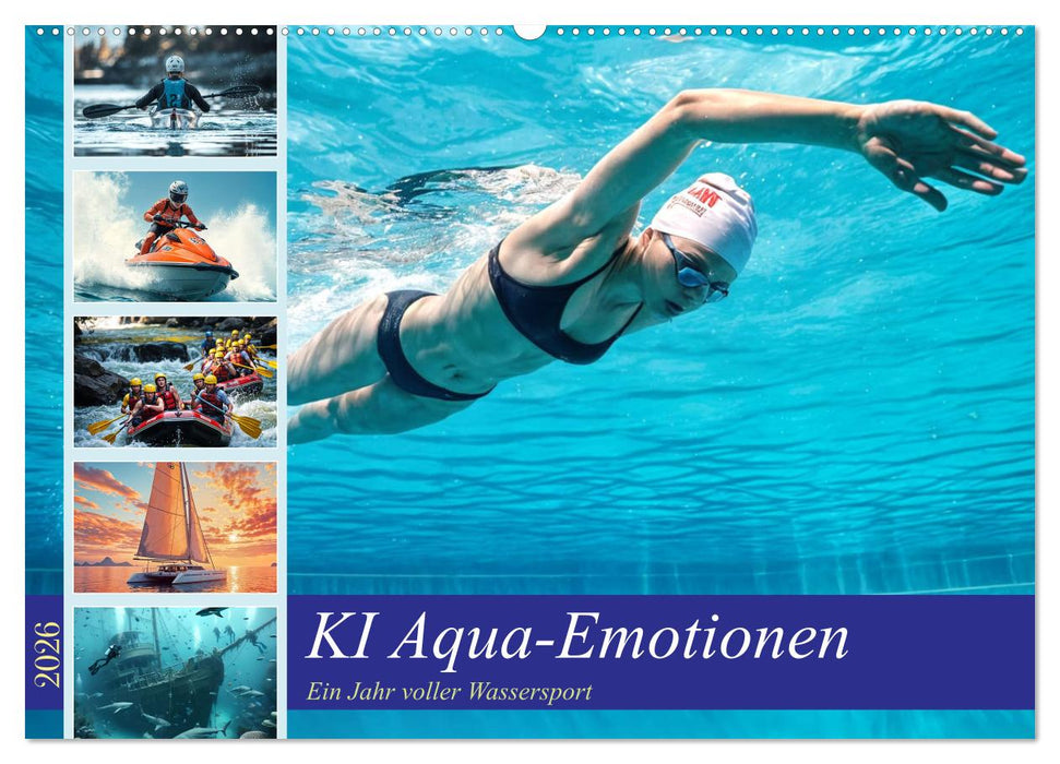KI Aqua-Emotionen - Ein Jahr voller Wassersport (CALVENDO Wandkalender 2026)