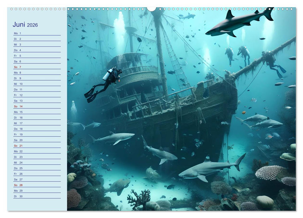 KI Aqua-Emotionen - Ein Jahr voller Wassersport (CALVENDO Wandkalender 2026)