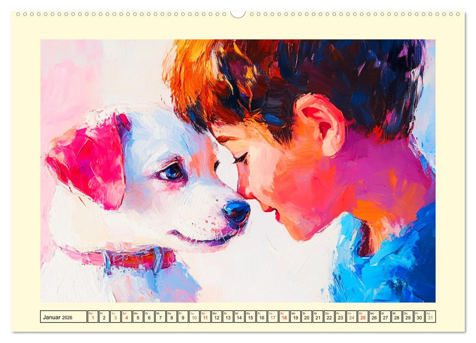 Mensch und Hund. Herzensverbindungen (CALVENDO Premium Wandkalender 2026)