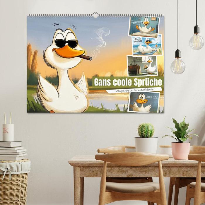 Gans coole Sprüche (CALVENDO Wandkalender 2026)
