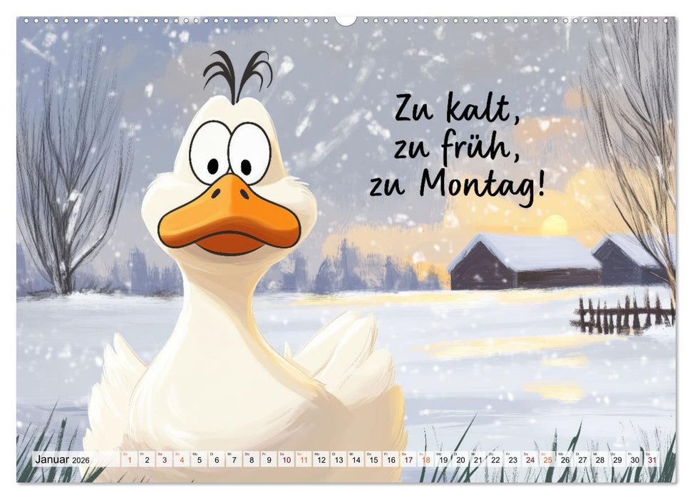 Gans coole Sprüche (CALVENDO Wandkalender 2026)