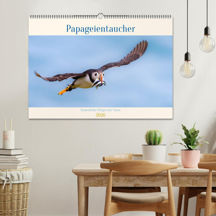 Papageientaucher - Farbenfrohe Flieger der Natur (CALVENDO Wandkalender 2026)
