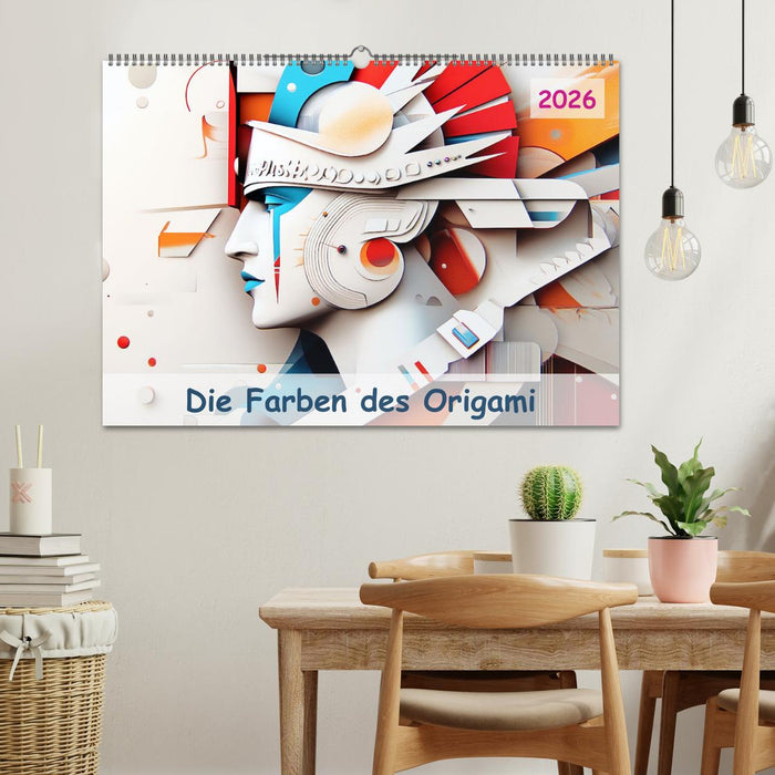 Die Farben des Origami (CALVENDO Wandkalender 2026)