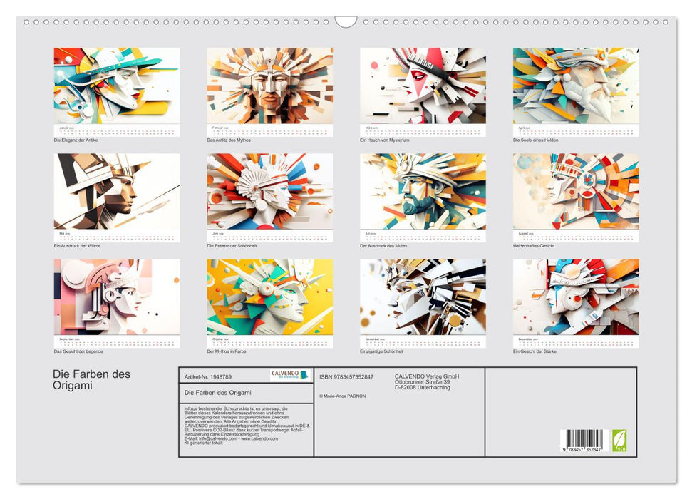 Die Farben des Origami (CALVENDO Wandkalender 2026)