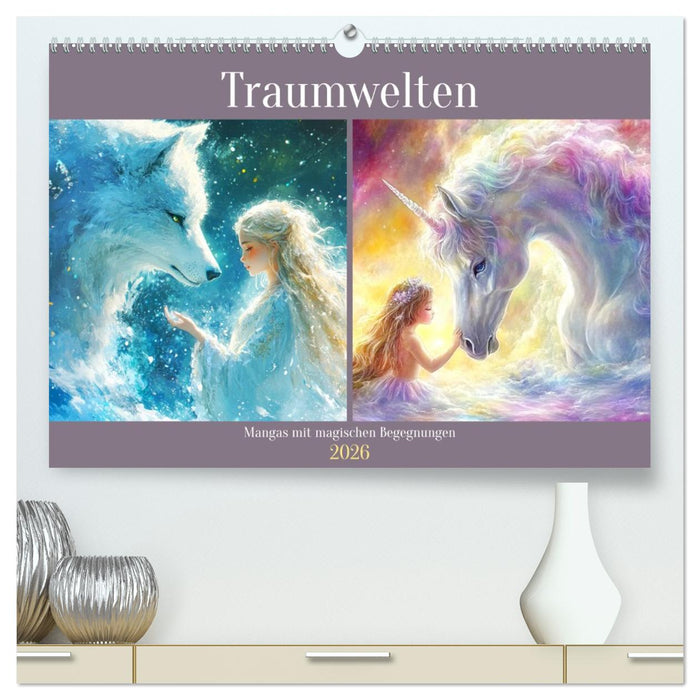 Traumwelten. Mangas mit magischen Begegnungen (CALVENDO Premium Wandkalender 2026)