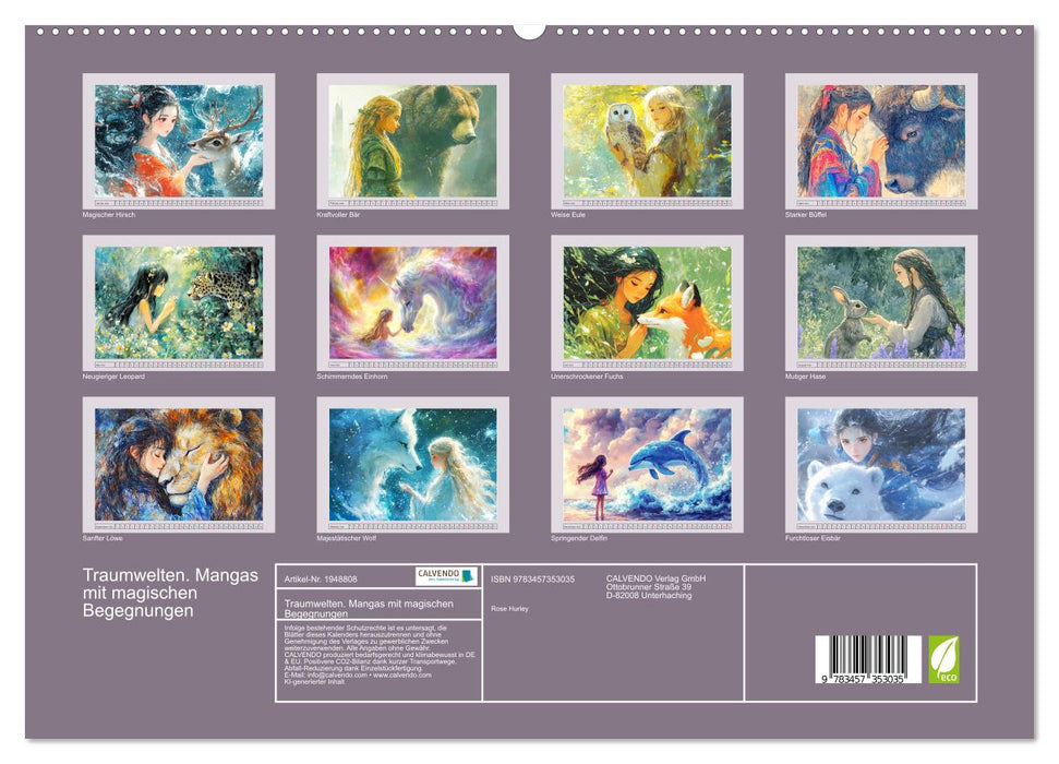 Traumwelten. Mangas mit magischen Begegnungen (CALVENDO Premium Wandkalender 2026)