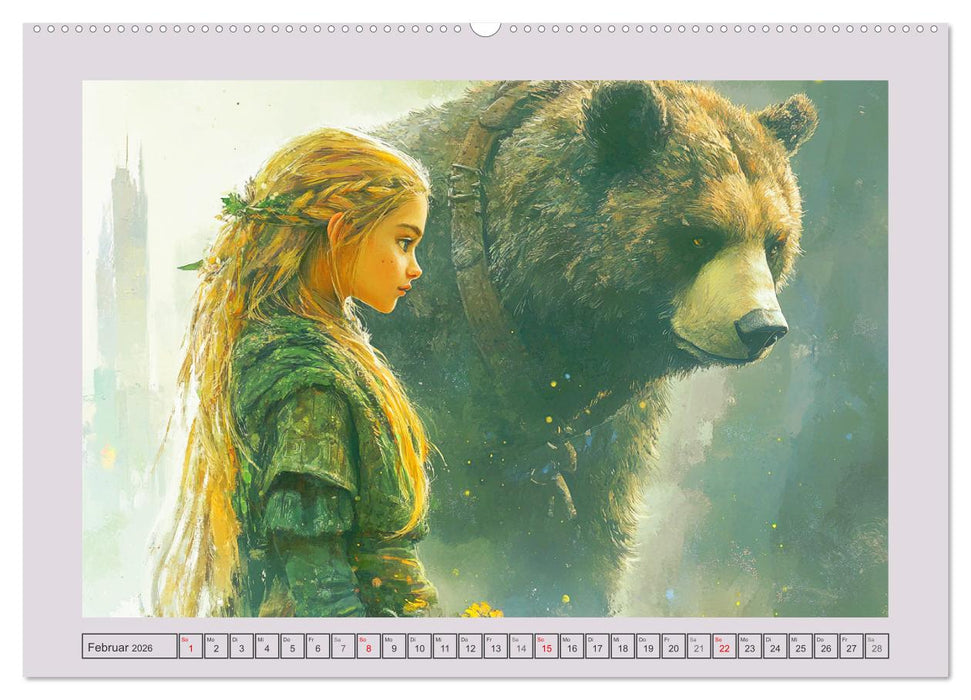 Traumwelten. Mangas mit magischen Begegnungen (CALVENDO Premium Wandkalender 2026)