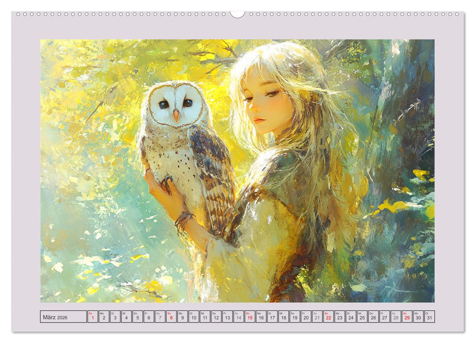 Traumwelten. Mangas mit magischen Begegnungen (CALVENDO Premium Wandkalender 2026)