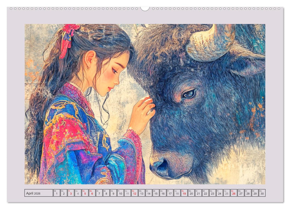 Traumwelten. Mangas mit magischen Begegnungen (CALVENDO Premium Wandkalender 2026)