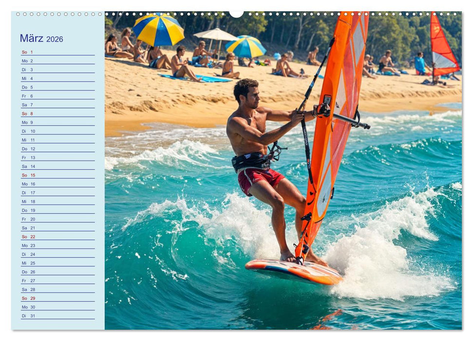 KI Aqua-Emotionen - Ein Jahr voller Wassersport (CALVENDO Premium Wandkalender 2026)