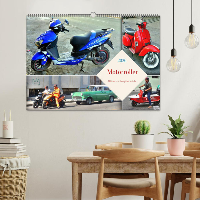 Motorroller - Oldtimer und Youngtimer in Kuba (CALVENDO Wandkalender 2026)