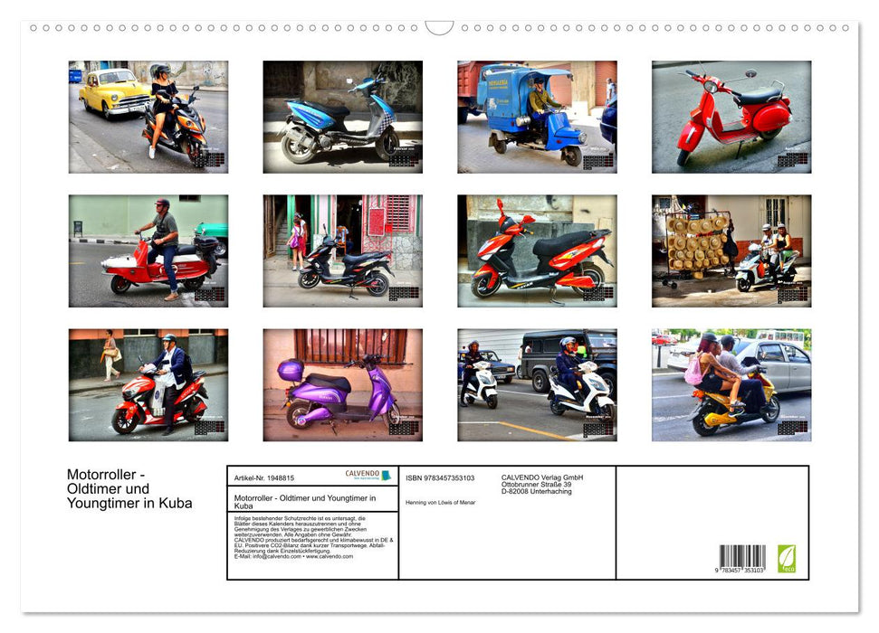 Motorroller - Oldtimer und Youngtimer in Kuba (CALVENDO Wandkalender 2026)