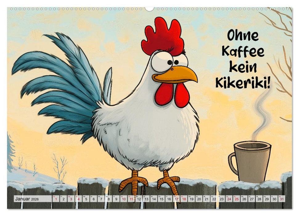 Verrücktes Hühnervolk (CALVENDO Premium Wandkalender 2026)