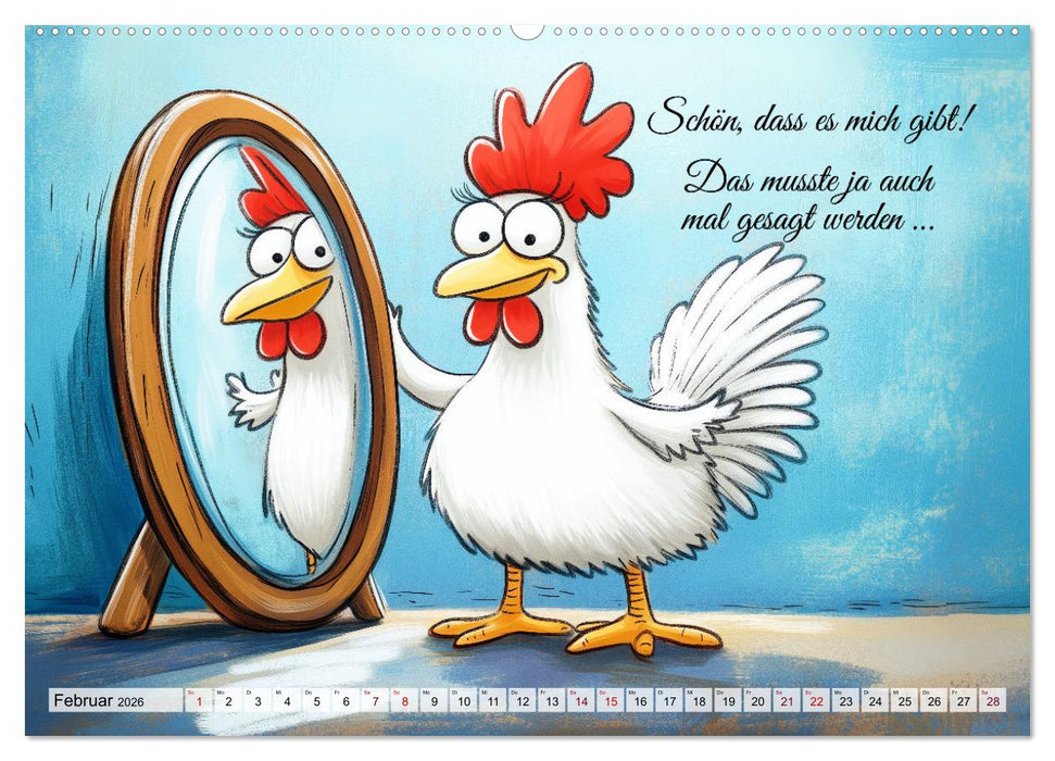 Verrücktes Hühnervolk (CALVENDO Premium Wandkalender 2026)