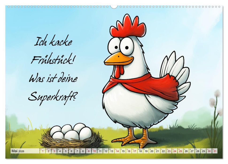 Verrücktes Hühnervolk (CALVENDO Premium Wandkalender 2026)
