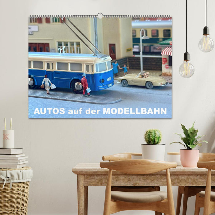 Autos auf der Modellbahn (CALVENDO Wandkalender 2026)