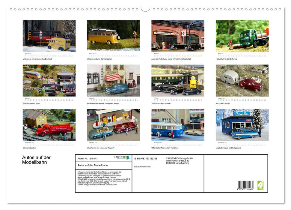 Autos auf der Modellbahn (CALVENDO Wandkalender 2026)