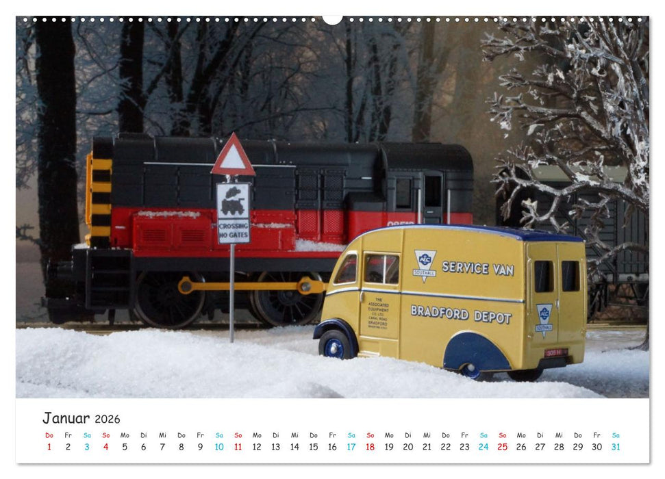 Autos auf der Modellbahn (CALVENDO Wandkalender 2026)