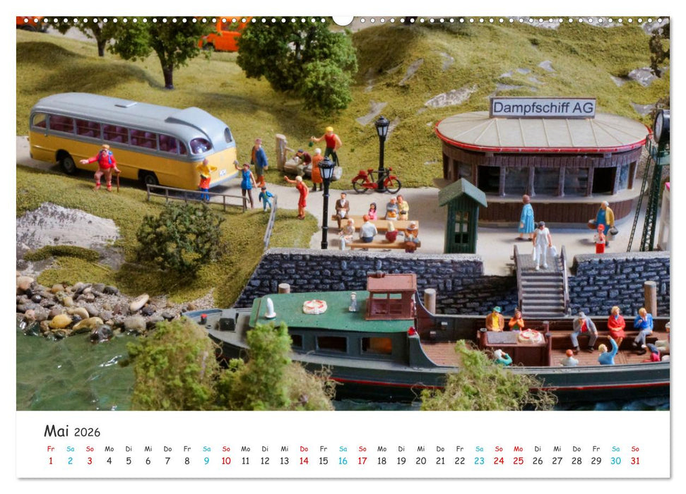 Autos auf der Modellbahn (CALVENDO Wandkalender 2026)