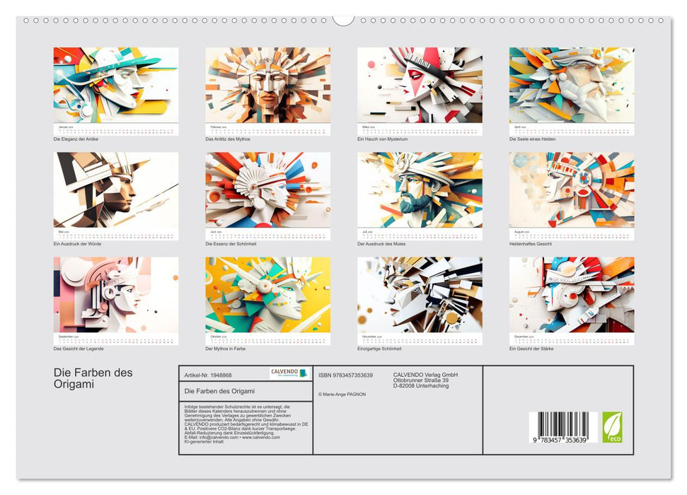 Die Farben des Origami (CALVENDO Premium Wandkalender 2026)