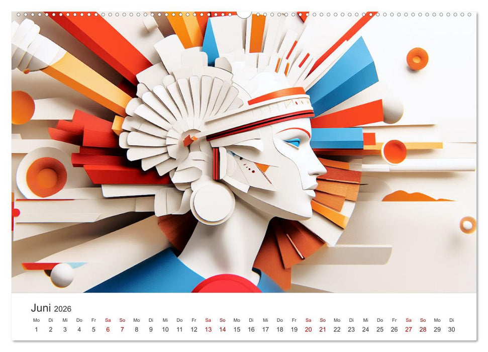 Die Farben des Origami (CALVENDO Premium Wandkalender 2026)