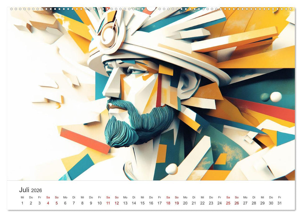 Die Farben des Origami (CALVENDO Premium Wandkalender 2026)
