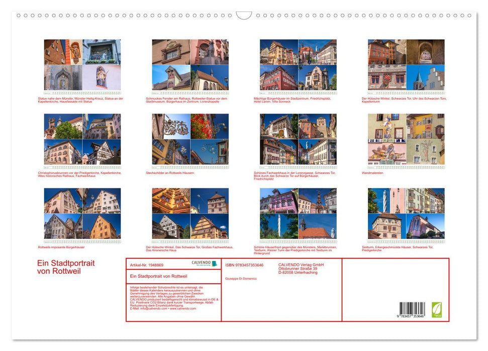 Ein Stadtportrait von Rottweil (CALVENDO Wandkalender 2026)