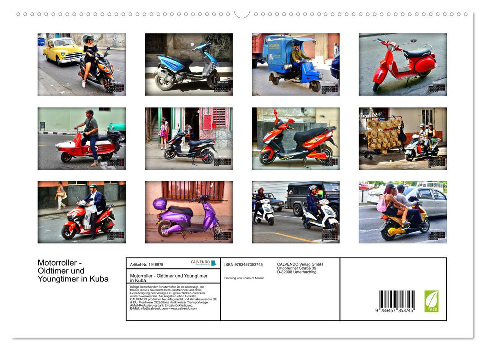 Motorroller - Oldtimer und Youngtimer in Kuba (CALVENDO Premium Wandkalender 2026)