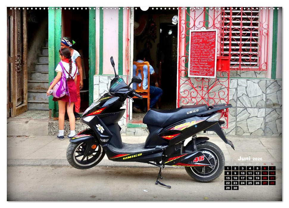 Motorroller - Oldtimer und Youngtimer in Kuba (CALVENDO Premium Wandkalender 2026)