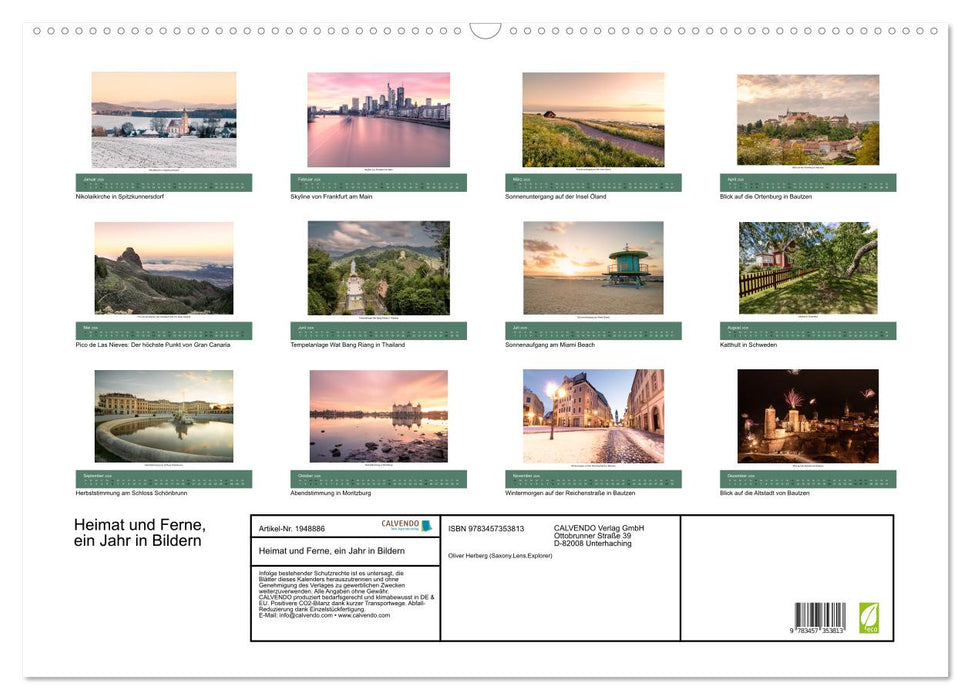 Heimat und Ferne, ein Jahr in Bildern (CALVENDO Wandkalender 2026)
