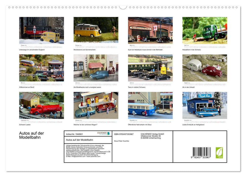 Autos auf der Modellbahn (CALVENDO Premium Wandkalender 2026)