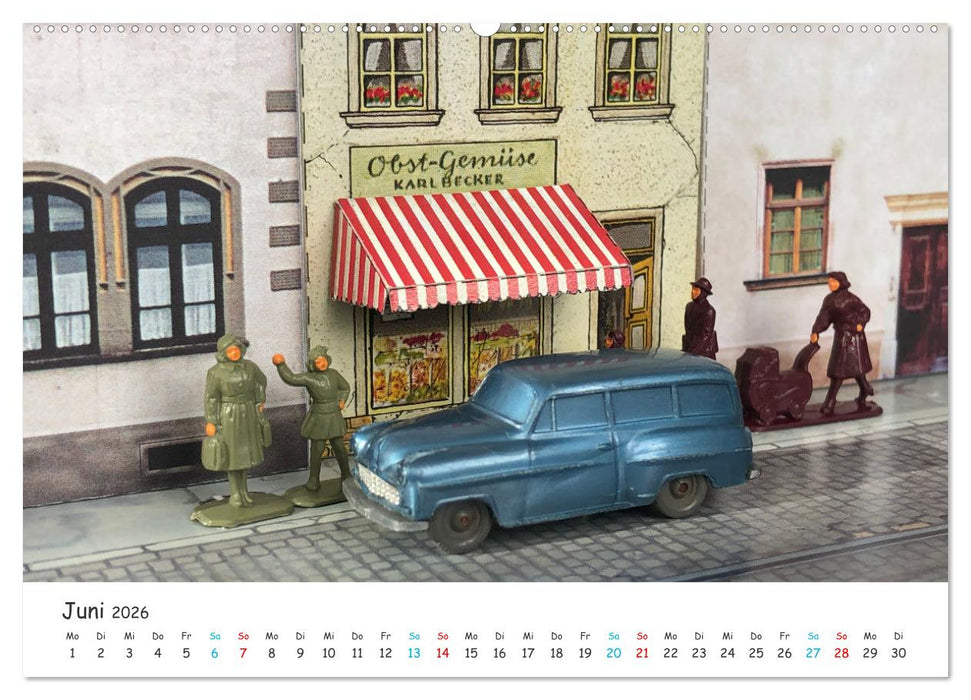 Autos auf der Modellbahn (CALVENDO Premium Wandkalender 2026)