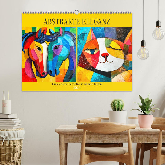 Abstrakte Eleganz. Künstlerische Tiermotive in schönen Farben (CALVENDO Wandkalender 2026)