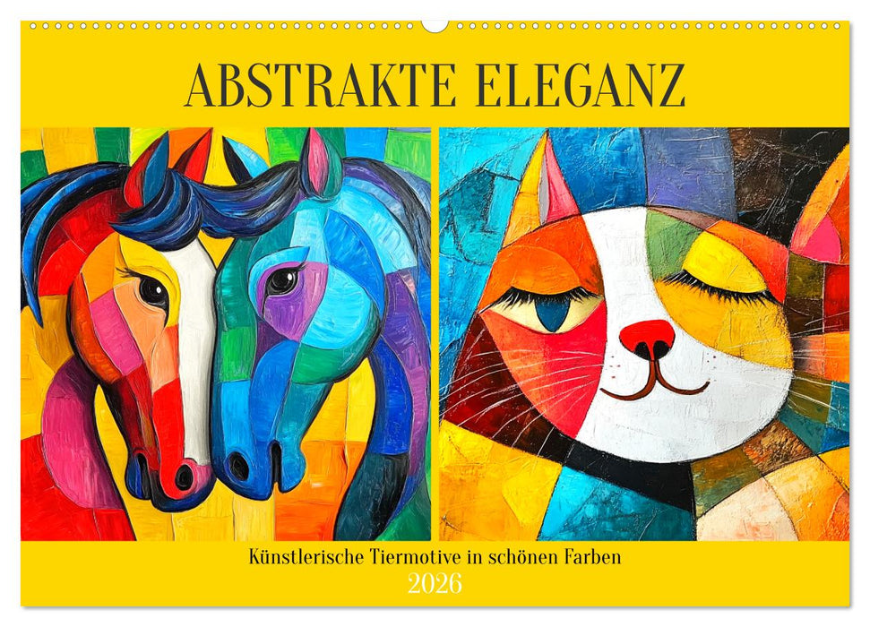 Abstrakte Eleganz. Künstlerische Tiermotive in schönen Farben (CALVENDO Wandkalender 2026)